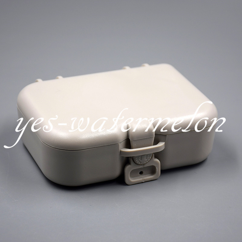 1 Set Dental Denture Storage False Teeth Box Case With Mirror and Clean Brush