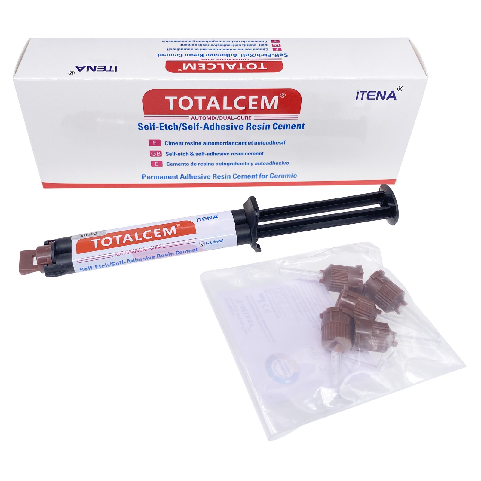 Total Cem by Itena 8 gm Self Etch, Self Adhesive Resin Cement +Tips Long EXP