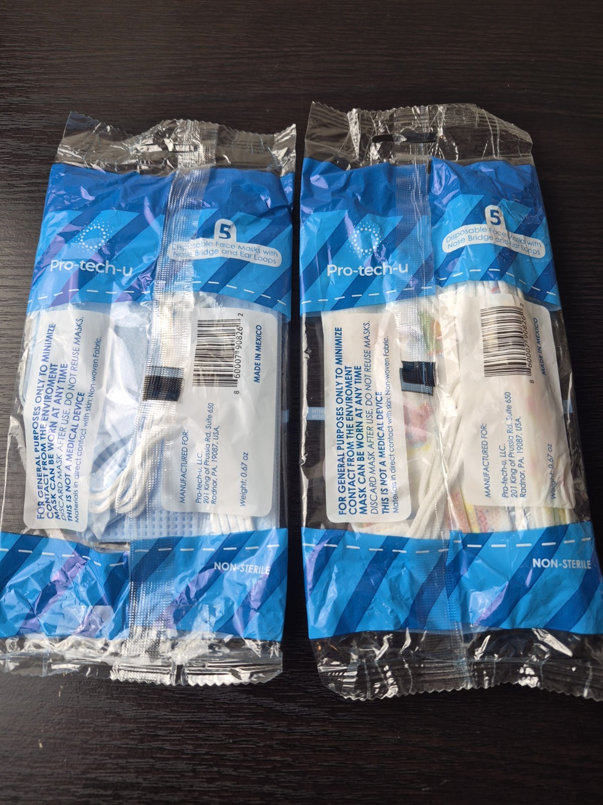 Pro-tech-u Kids Face Masks 10 Disposable Face Mask with Nose Bridge and Ear Loop