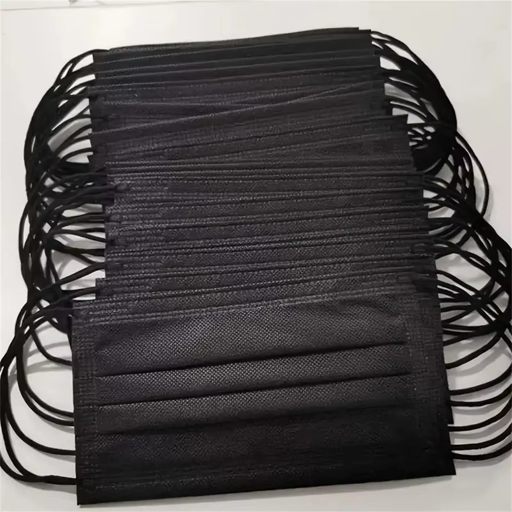 [Black] 100 Pcs Disposable Face Masks 3-Ply Non Medical Surgical Earloop Cover