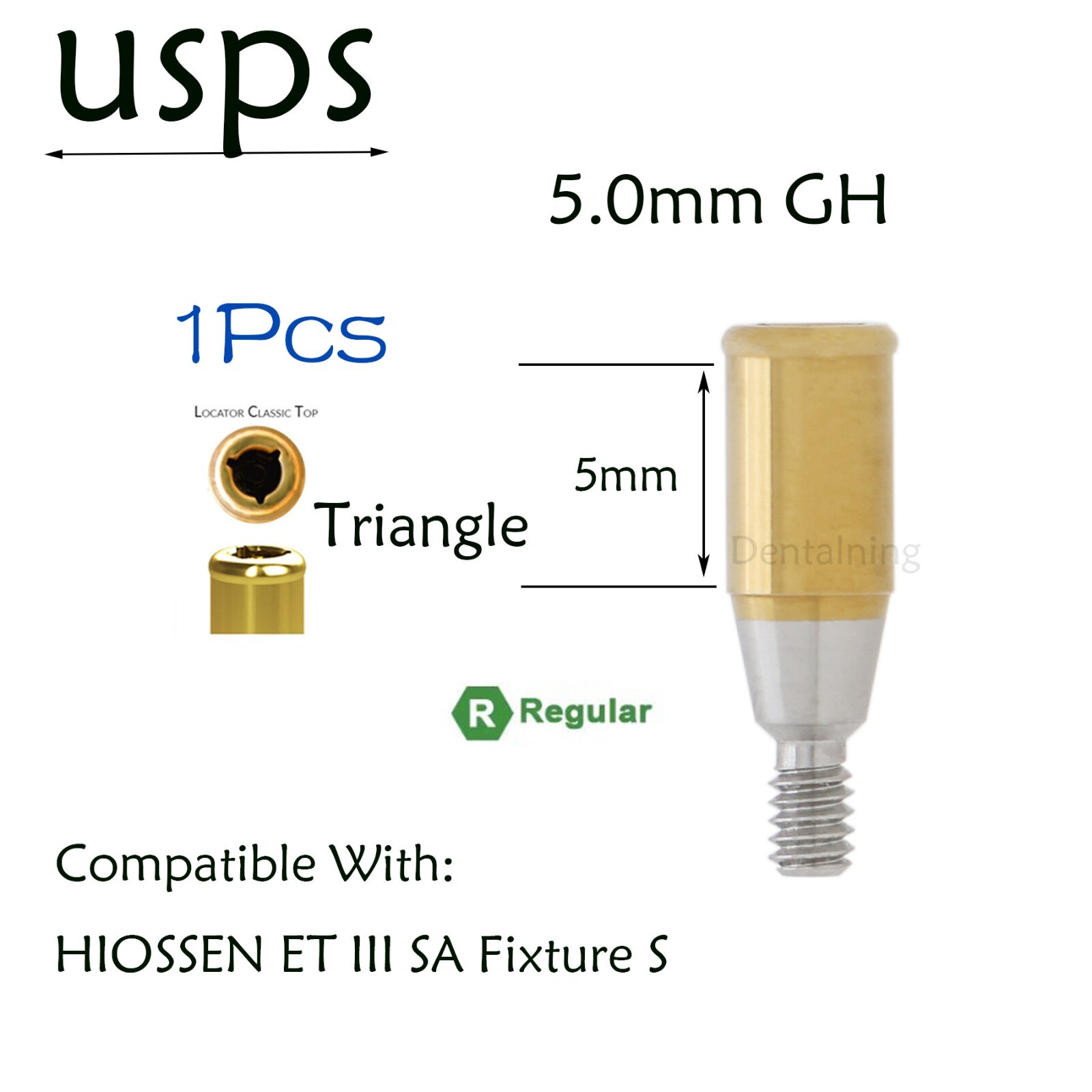 US Hiossen overdenture locator abutment Regular 3.7mm Fits 3/4/5.0mm