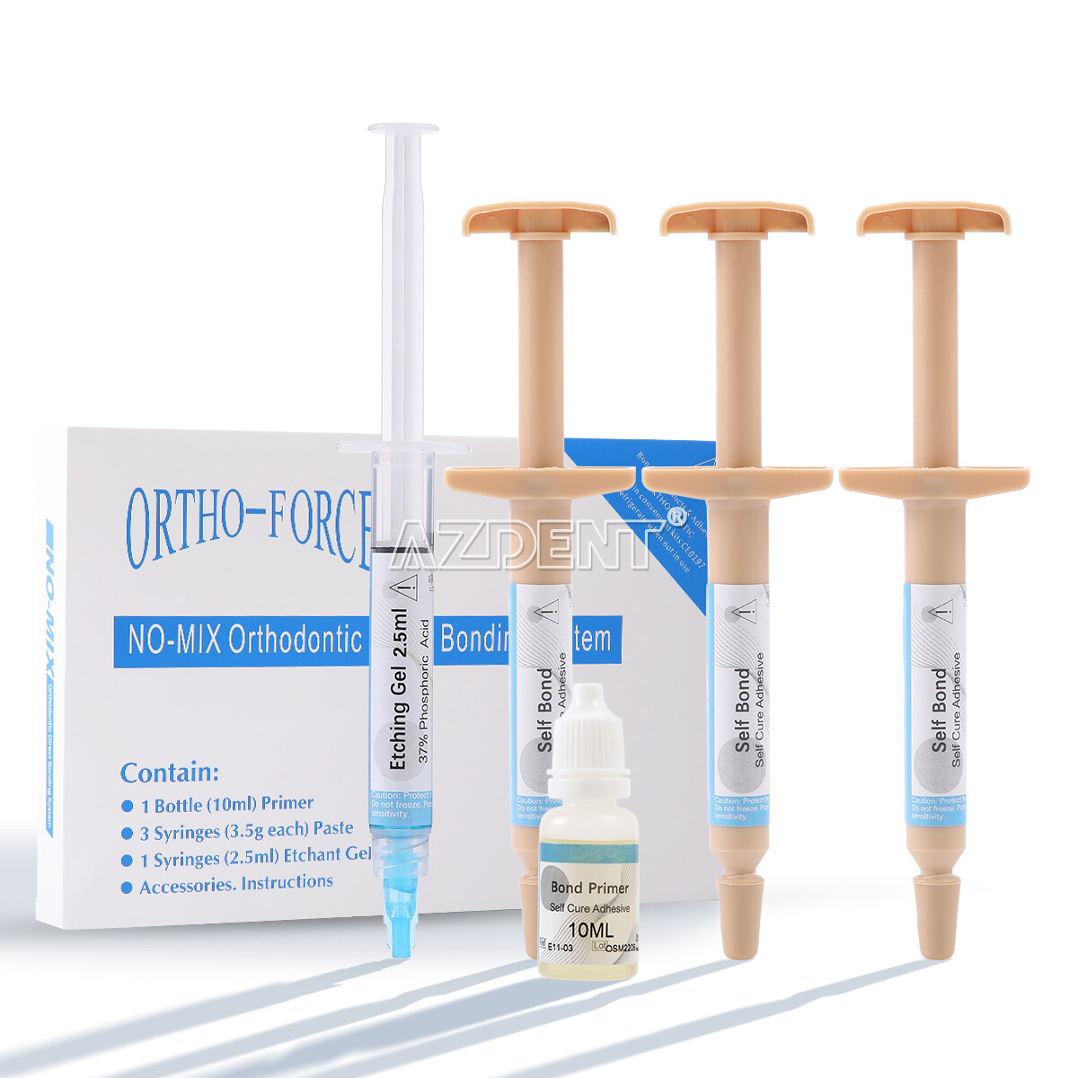 Dental Ortho Adhesive No-Mix Bonding/ Light Cure Resin/ Blue/Green Glue Kit