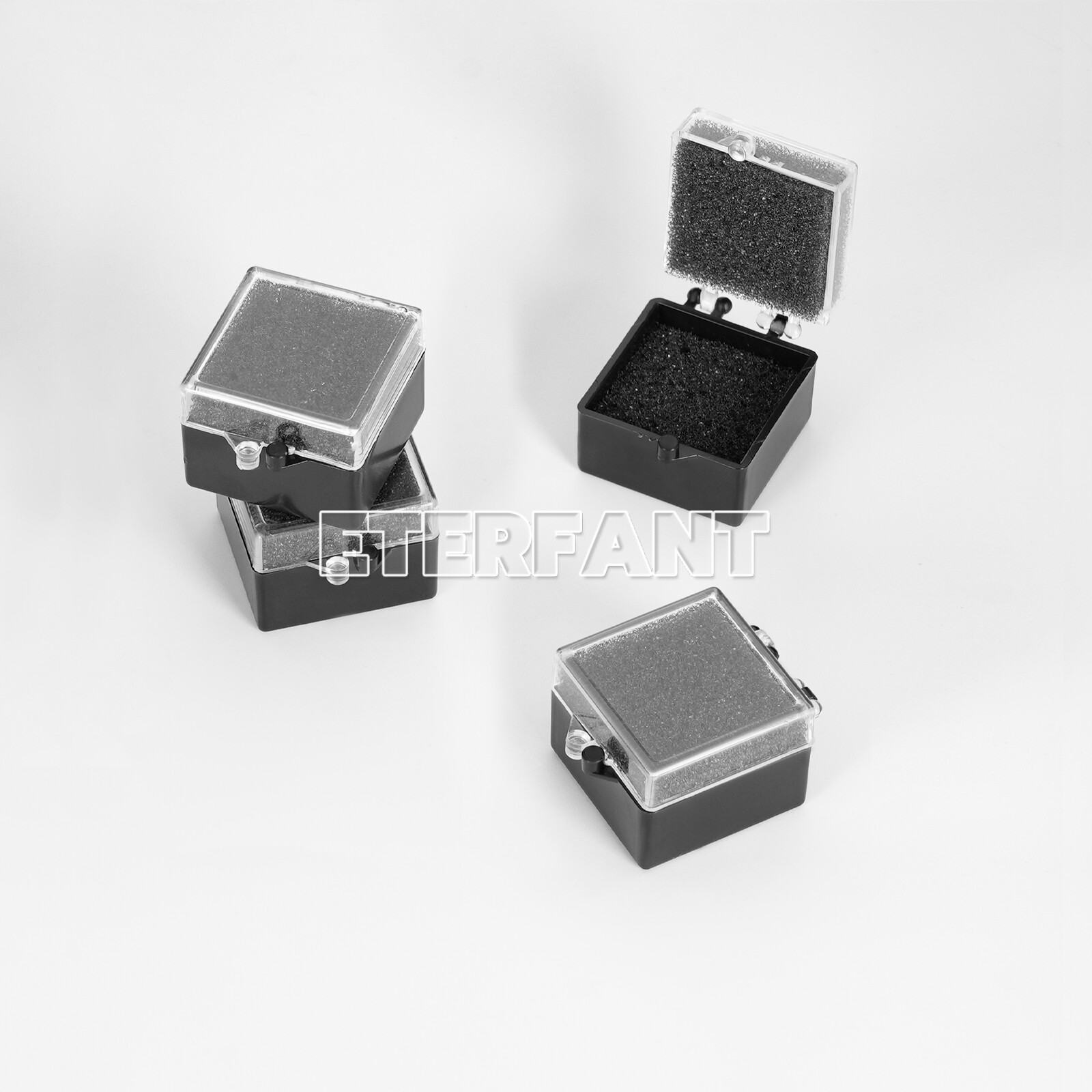 Dental Lab Crown/Veneer/Bridge Boxes 1×1 Clear Top with Sponge Fillers