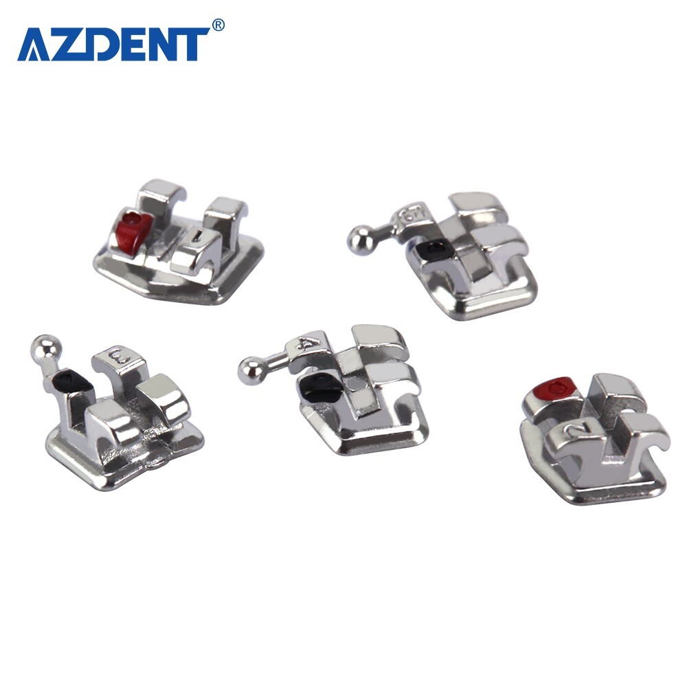 10 Packs AZDENT Dental Orthodontic Bracket Monoblock MIM Mini Roth.022 345 Hooks
