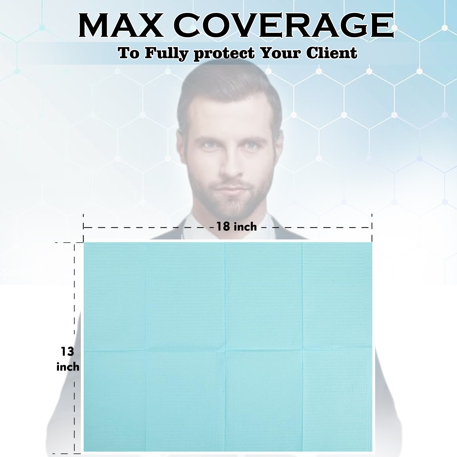 Disposable Dental Bib 13″x 18″ – 3 Ply Waterproof Tattoo Bib Sheet for Patients