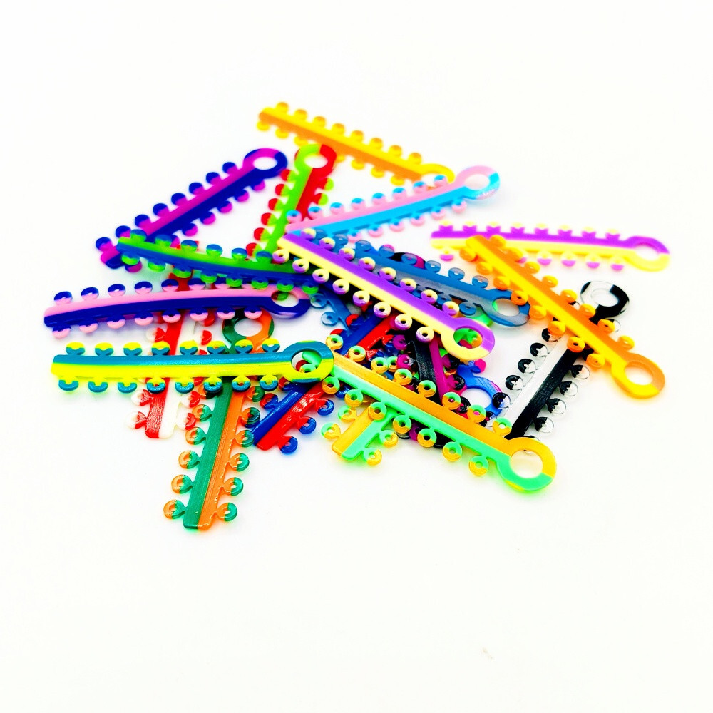 2 Sizes Dental Orthodontic Ligature Ties Elastic Rubber Band Brace Mixed Color