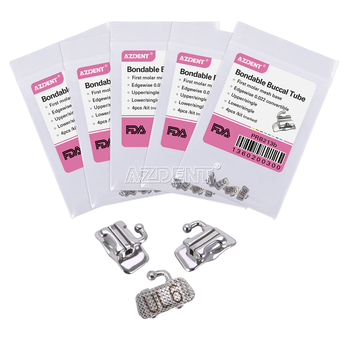 AZDENT Dental Orthodontic Bondable 1st Roth/MBT/Edgewise .022″ Buccal Tube Conv