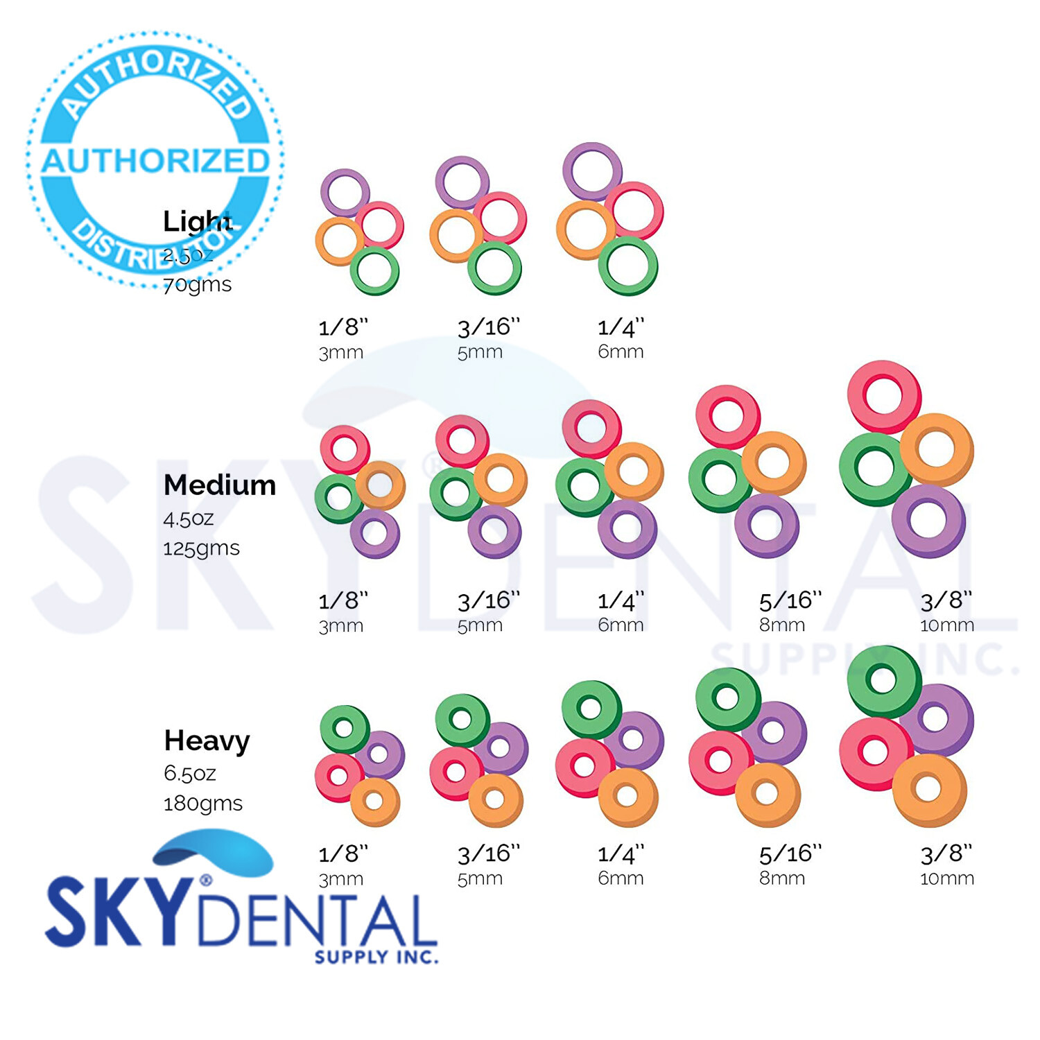 Ortho INTRAORAL ELASTICS 5000 pcs (50 Bag x 100 pcs) All the sizes and weights