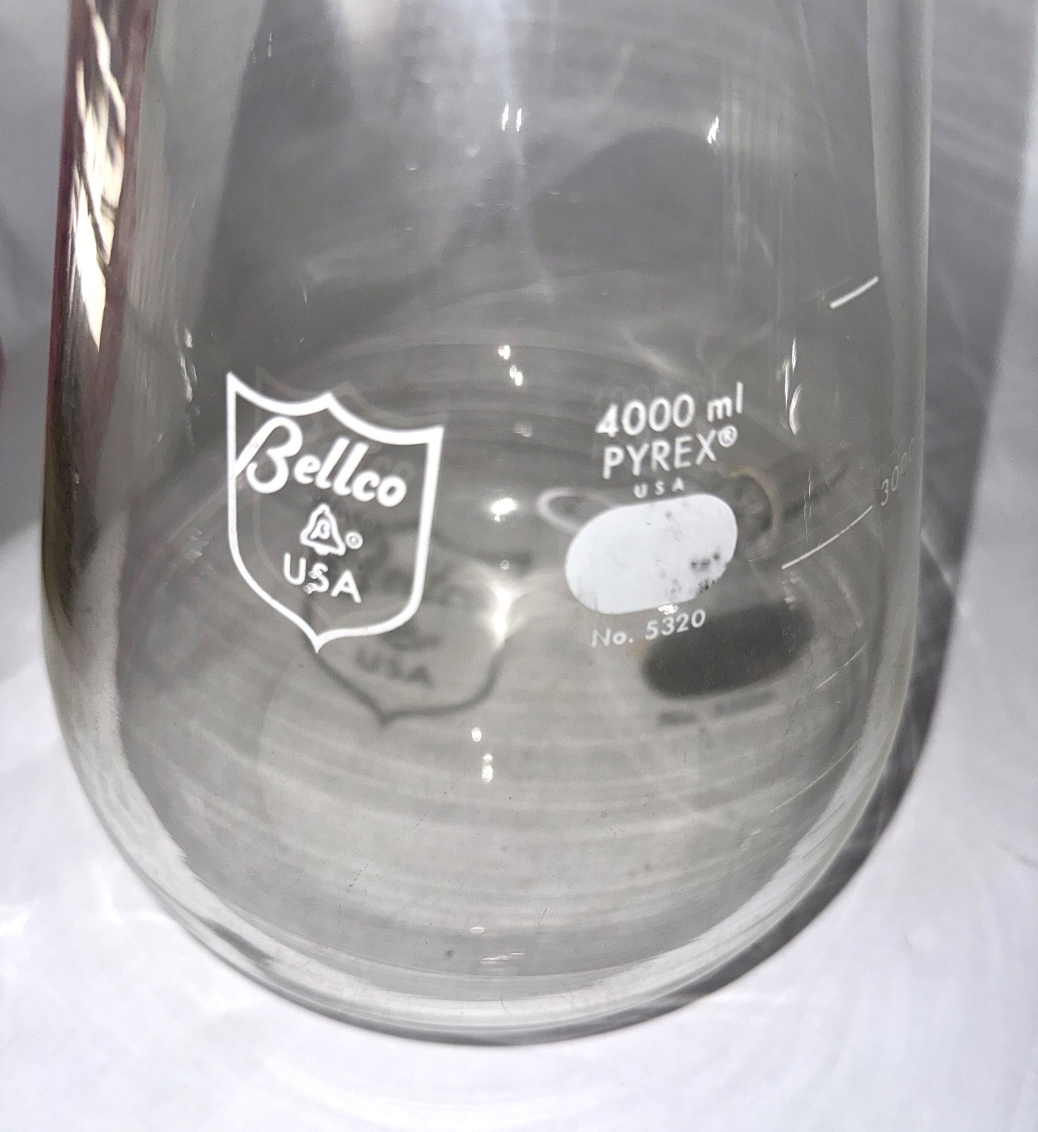 BELLCO Pyrex 4000ml Filter Flask 5320 w/ Double Sidearm Tubulation 15″ Vintage