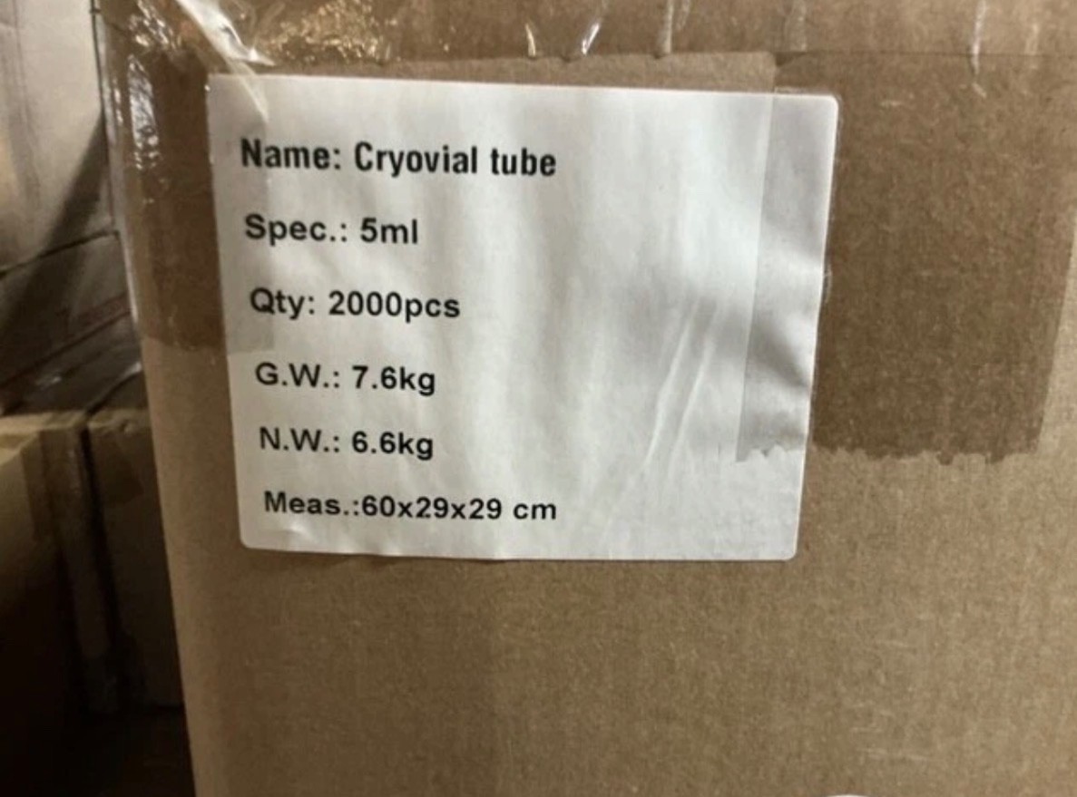 2000x 5mL Cryovial Screw Cap Transport Tubes Self Standing Sterile Clear NEW!!!