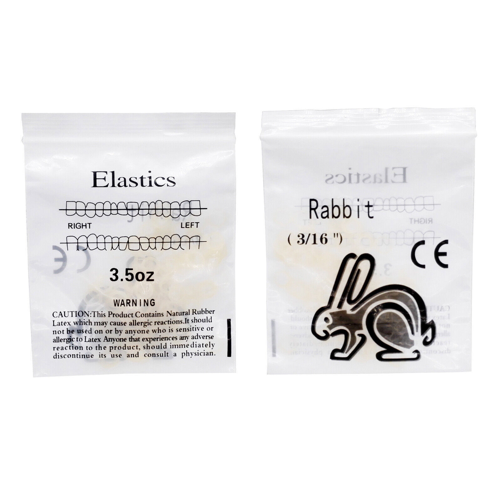 Dental Orthodontic Elastics Latex Braces Orthodontic Rubber Bands 3.5,5.0,6.5 OZ
