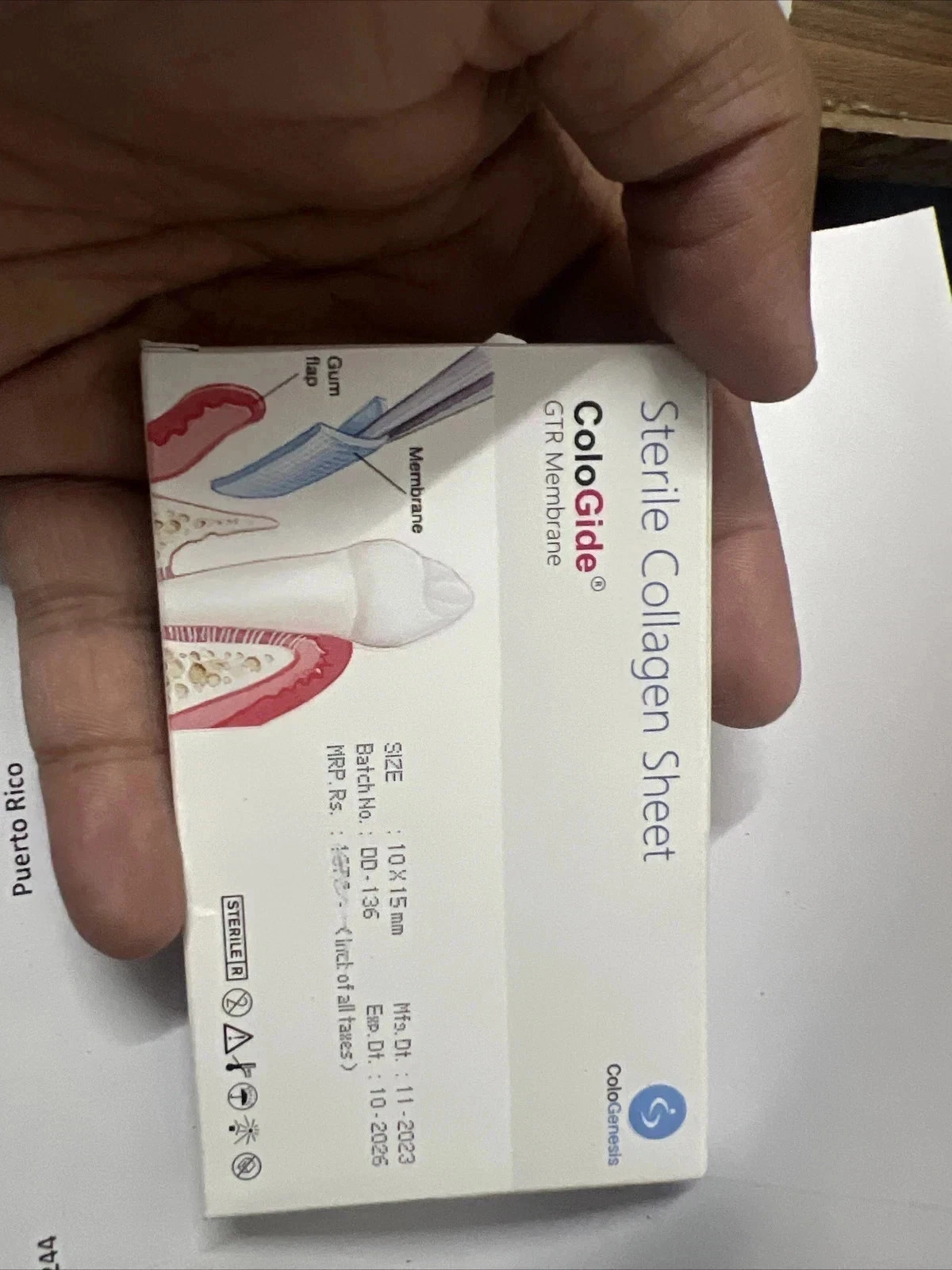 COLO GIDE STERILE COLLAGEN SHEET GTR MEMBRANE BONE GRAFTING 10 X 15m