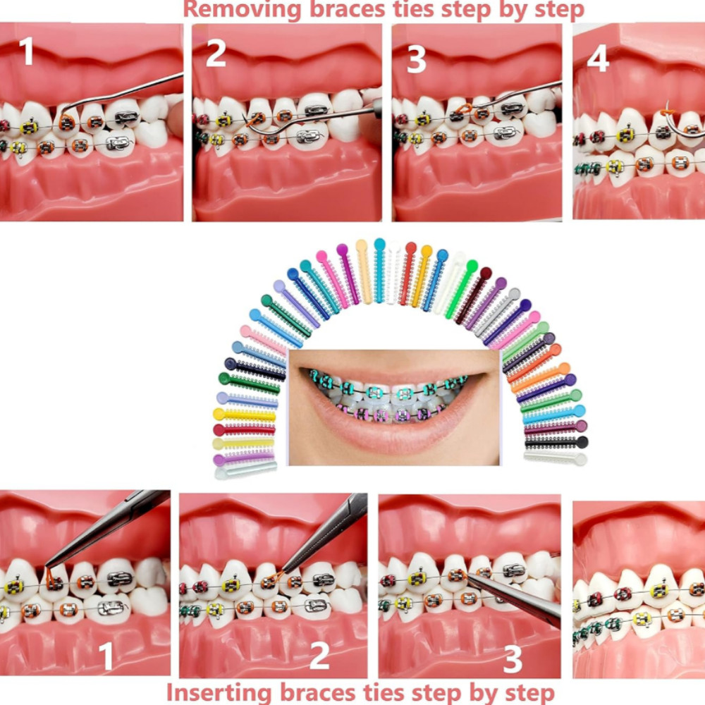 Dental Orthodontic Ligature Ties Elastic Rubber Bands Single/Double Colors USA