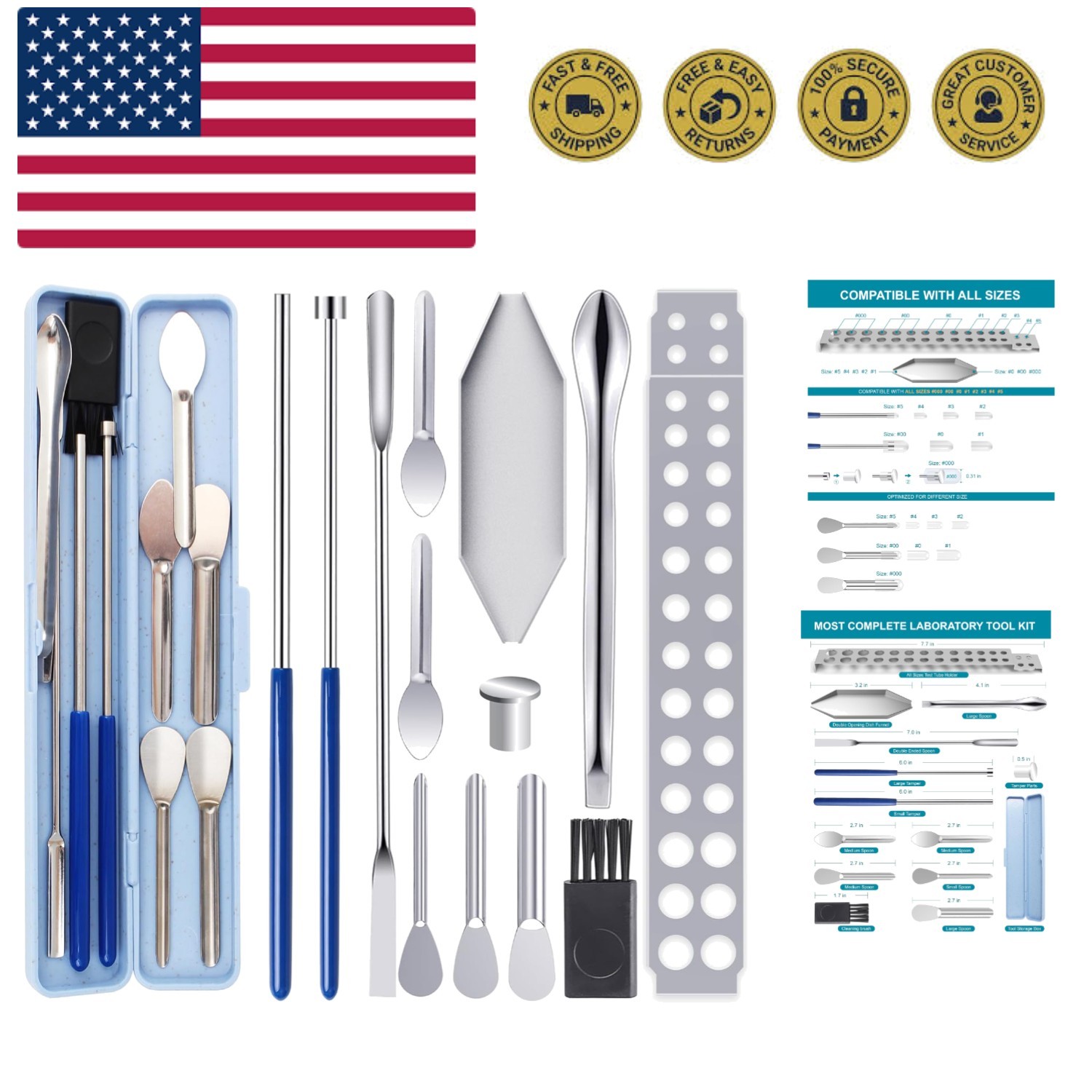 Filling Tools kit – Home & Labs Supplies with Empty Funnel Tray and Spoon Sco…