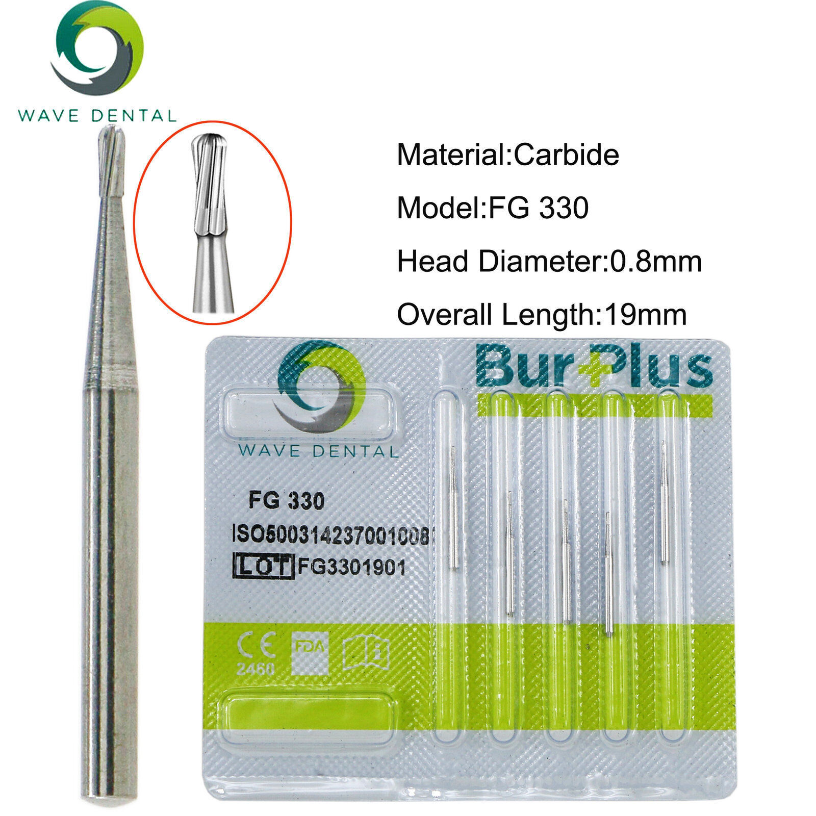 Wave Dental Burs Carbide Friction Grips Round FG TF for High Speed Handpiece