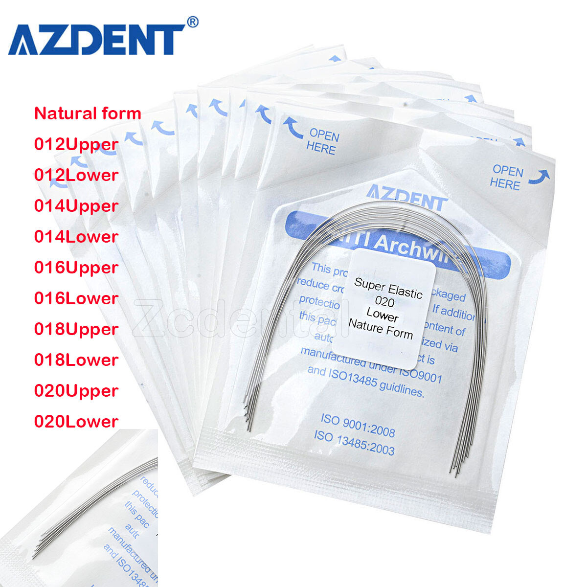 10Pcs/Pack Dental Orthodontic Super Elastic NITI Round Arch Wires Natural Form