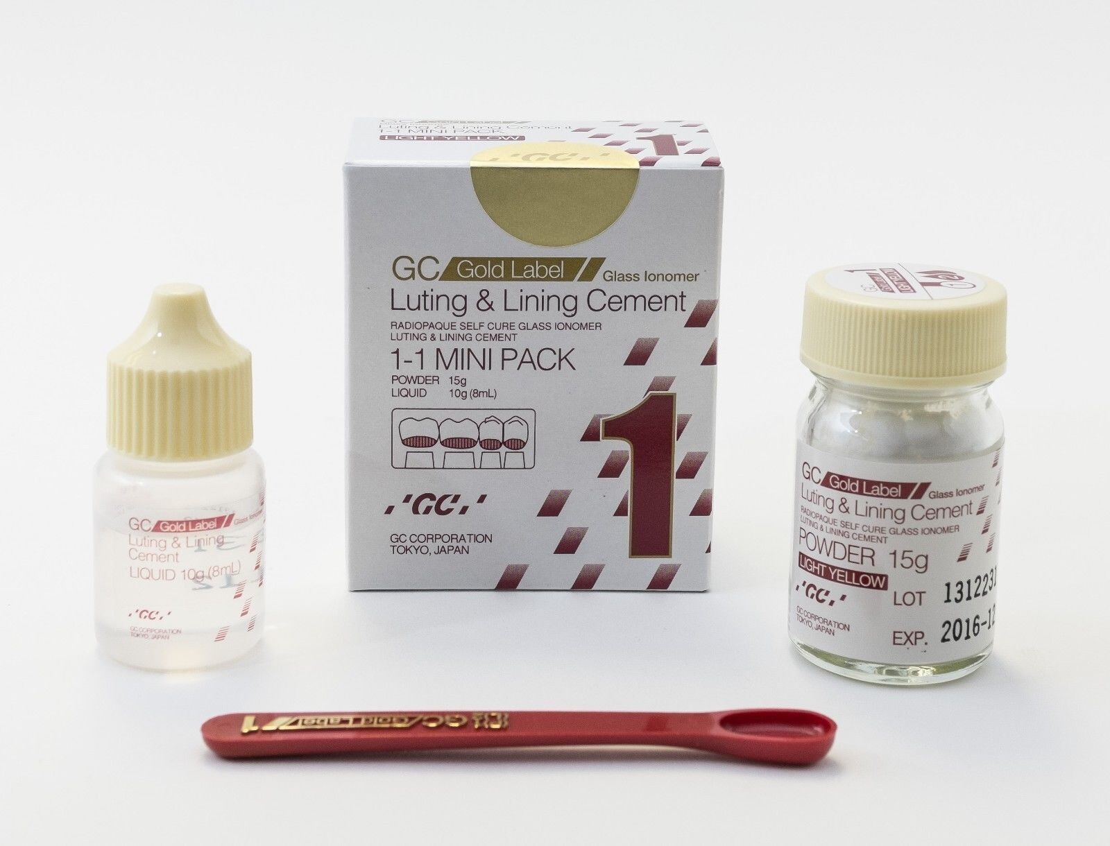 GC 1 Gold Lable Self Cure Glass Ionomer Luting Lining Cement Mini Pack Free Ship