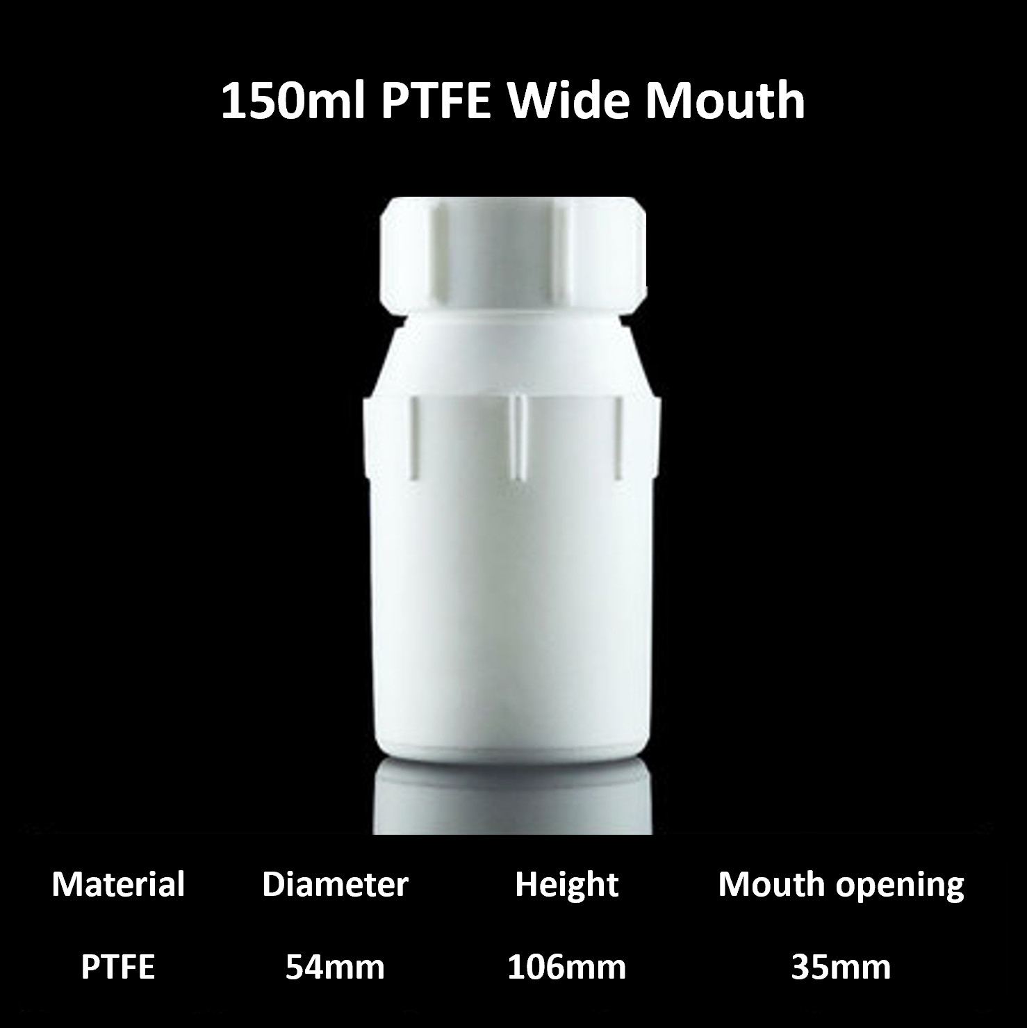 Wide Mouth PTFE Teflon Bottles/jars Free Shipping