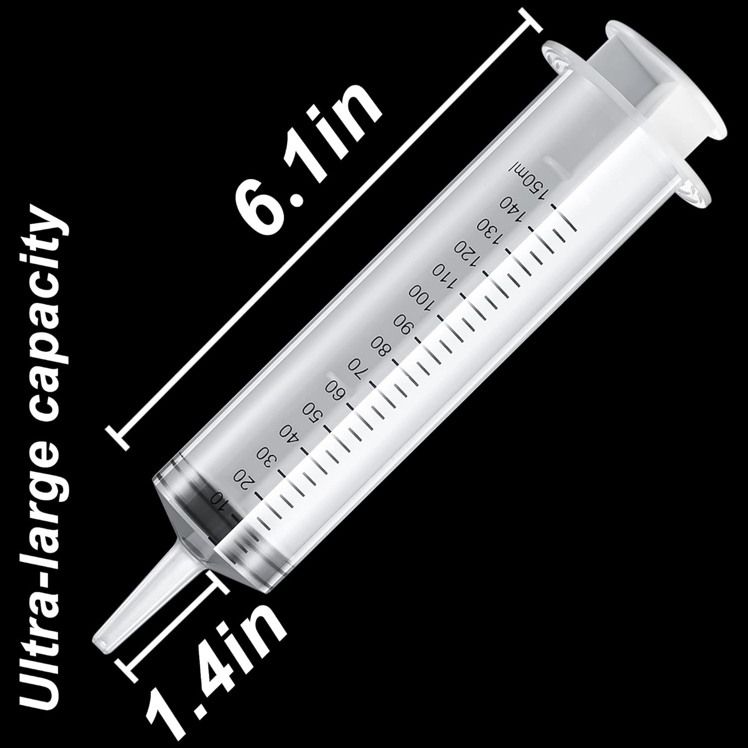 2 Pack 150ml/cc Large Syringe , Individually Sealed Plastic, 150 ML