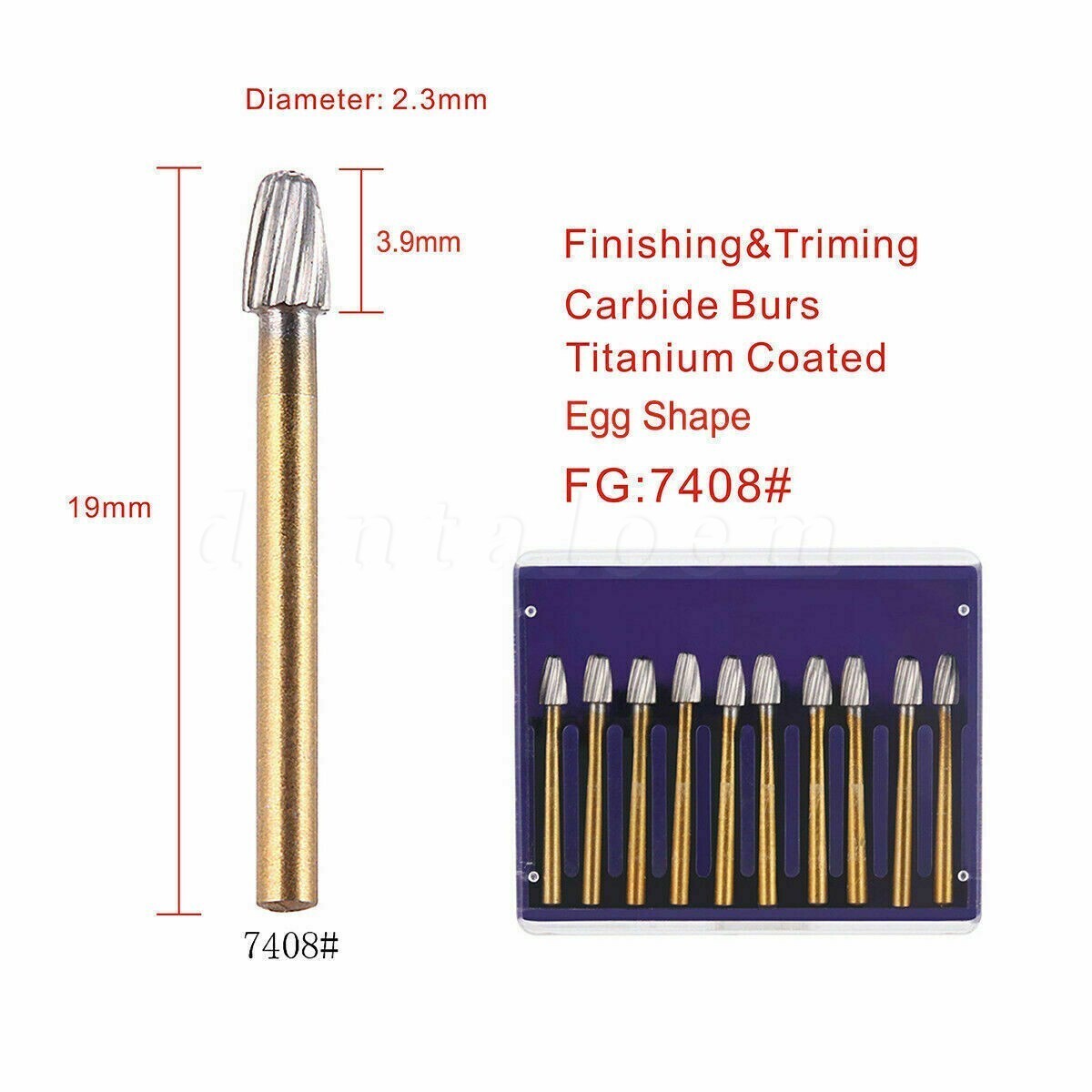 Dental Carbide Burs FG Gold Trimming & Finishing FG7404/7406/7408/7901/7902/7903
