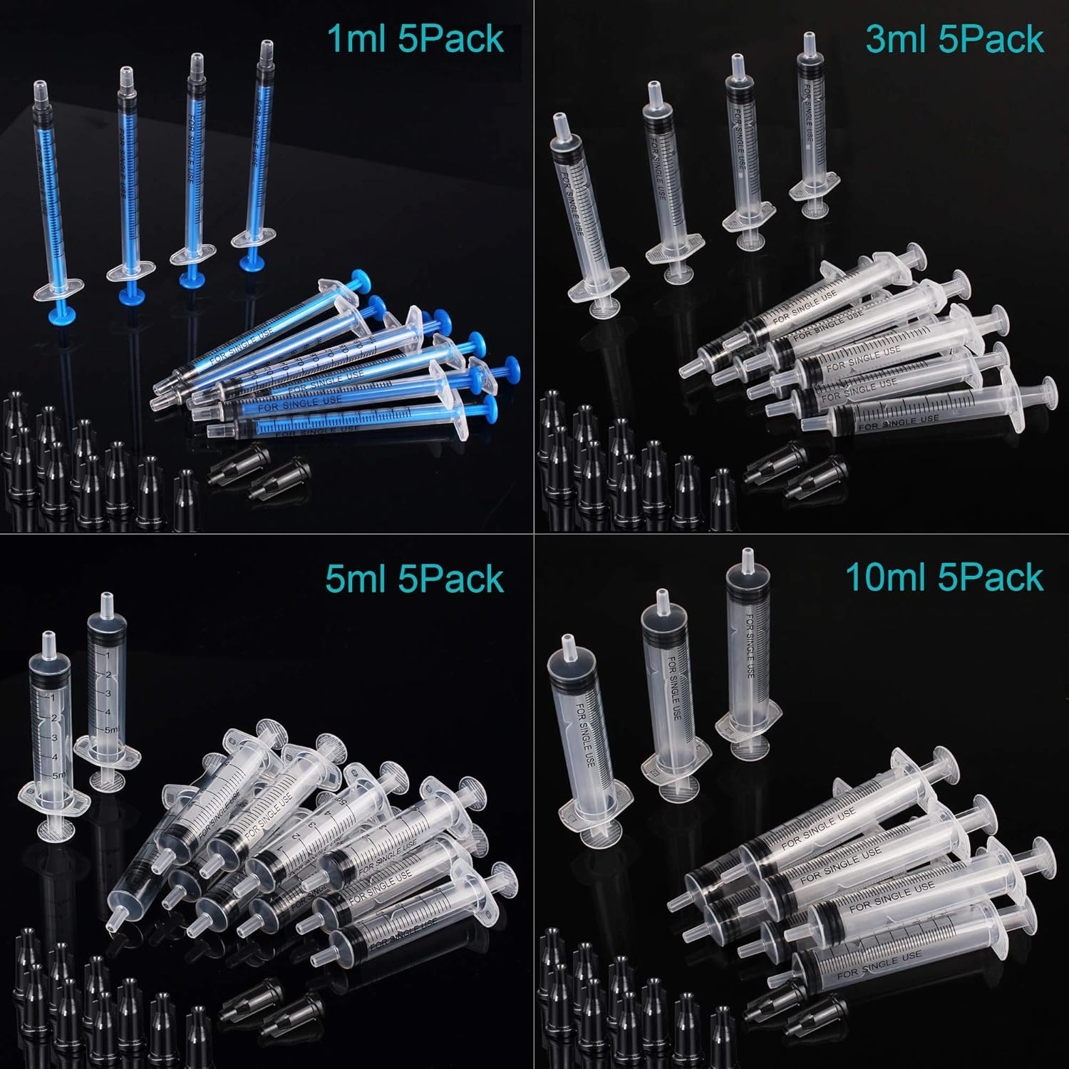 Syringe Without Small Plastic Sterile Packed With Cap For Lab 20 Pack