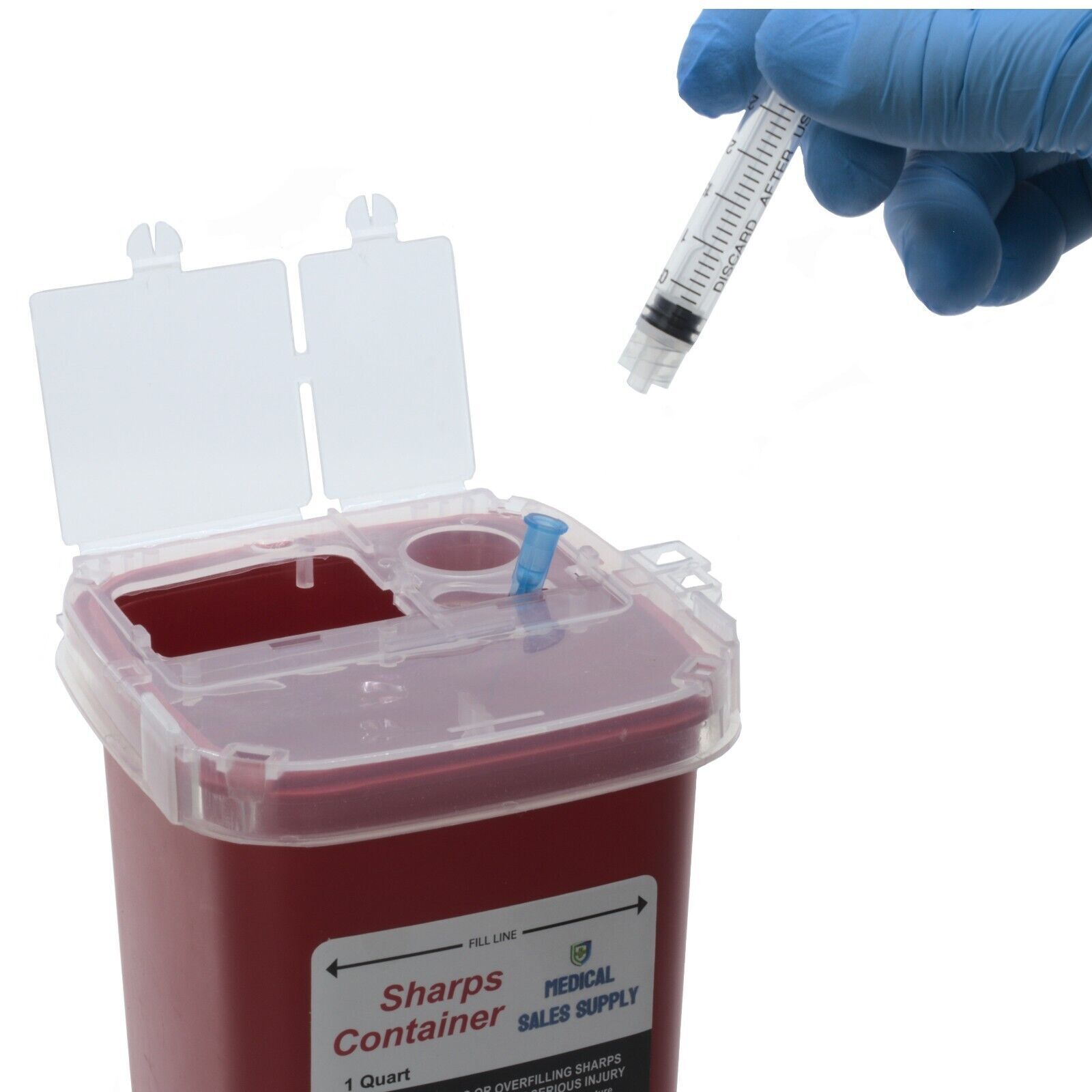 Needle Sharps Container for Home Use and Professional 1 Quart (3-Pack) by MSS
