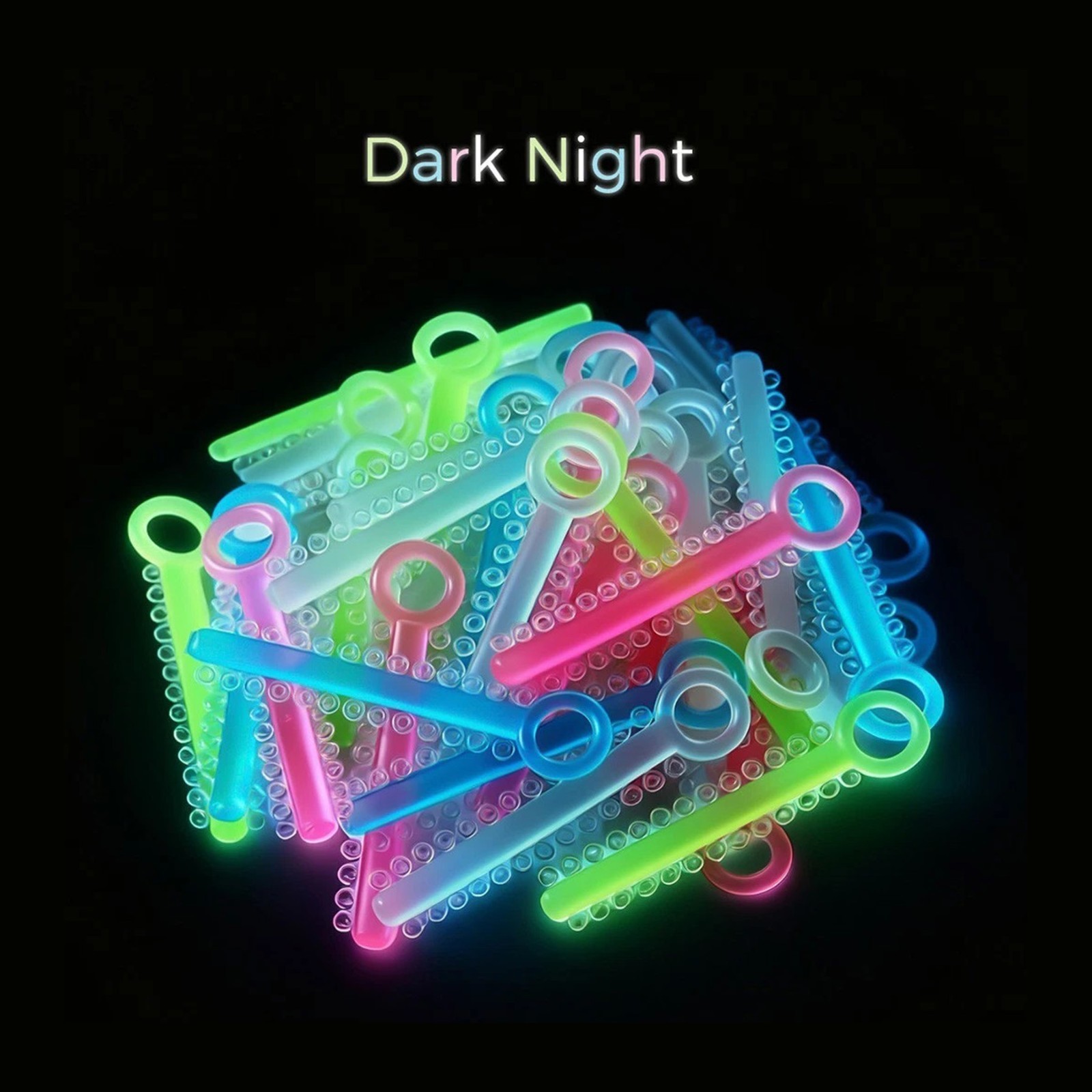 Glow in The Dark Ortho Rubber Bands Fun Colorful Elastic Ligature Tie for Braces