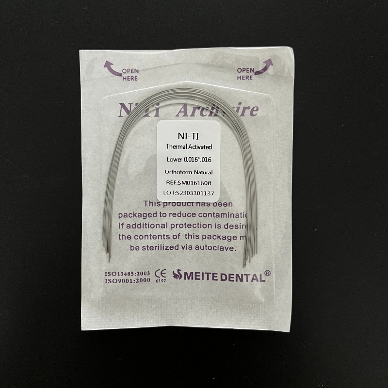 Dental Ortho Heat Thermal Activated Niti Rectangular Arch Wire Natural Form