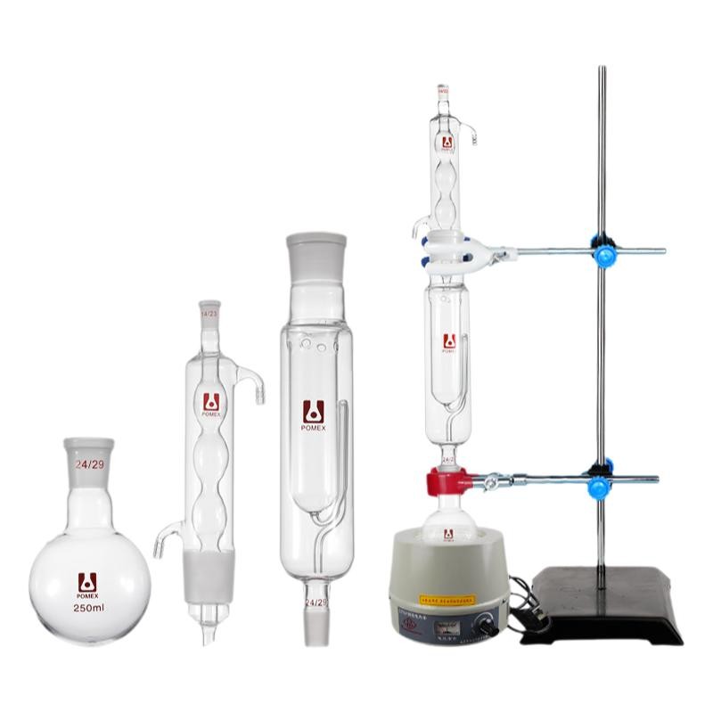 250ml Glass Extraction Kit: Soxhlet Determination Fat Chemistry Lab Glassware ca