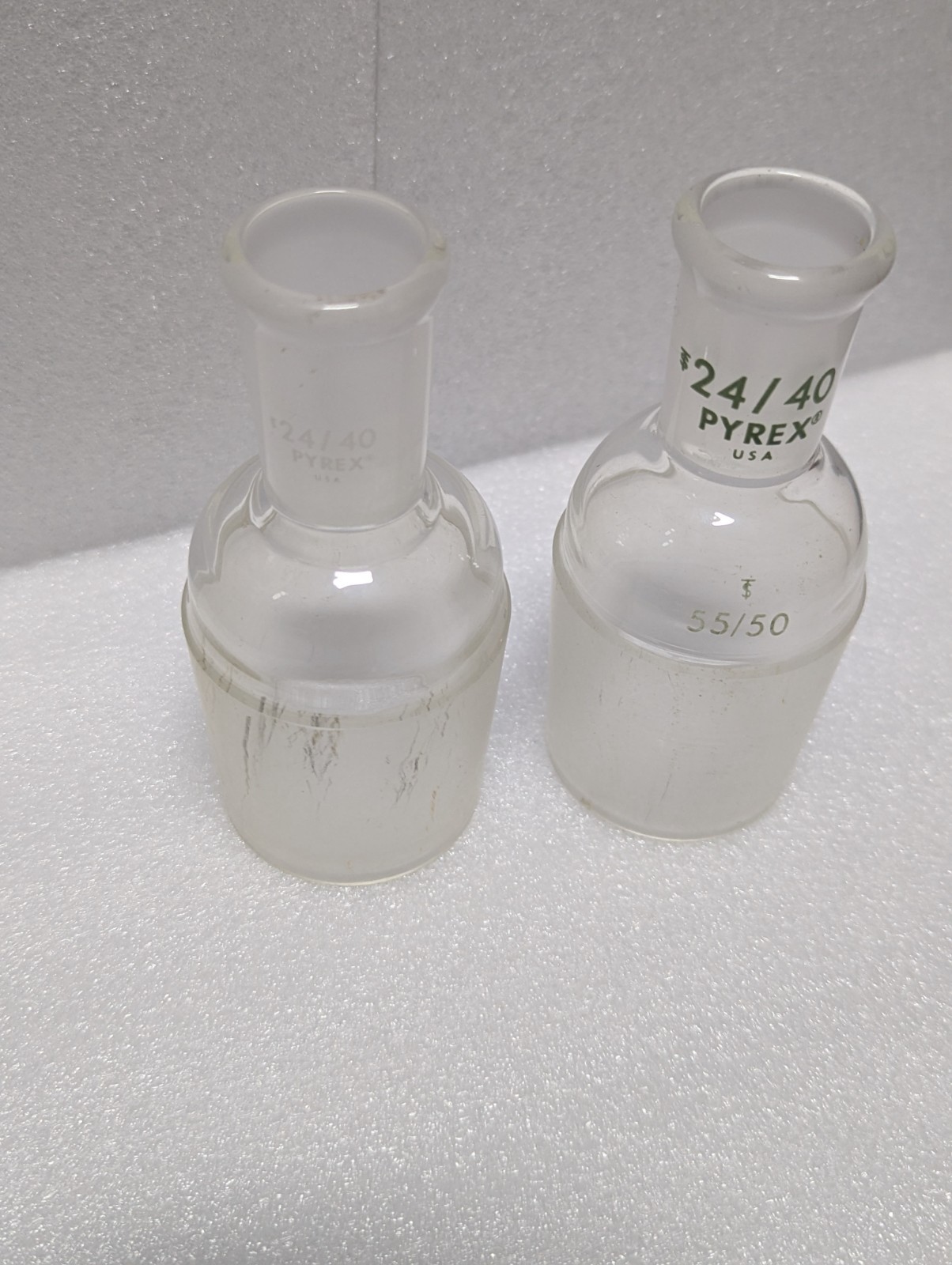 (x1) Corning/Kimax Pyrex Enlarging Adapter 24/40 to 55/50. Pre-owned