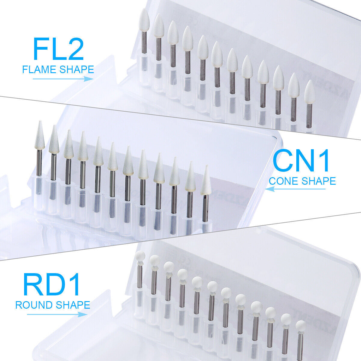 Dura-White Dental White Finishing Stones Flame Cone Shape FG Bur Arkansas USA