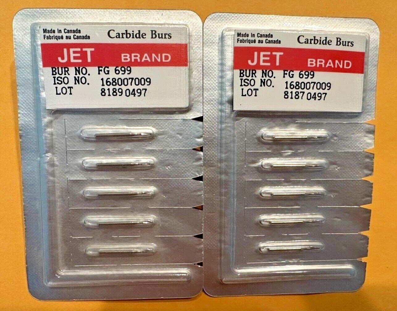 KERR JET Dental Carbide Bur FG 699 FG 699L taper fissure crosscut. Canada