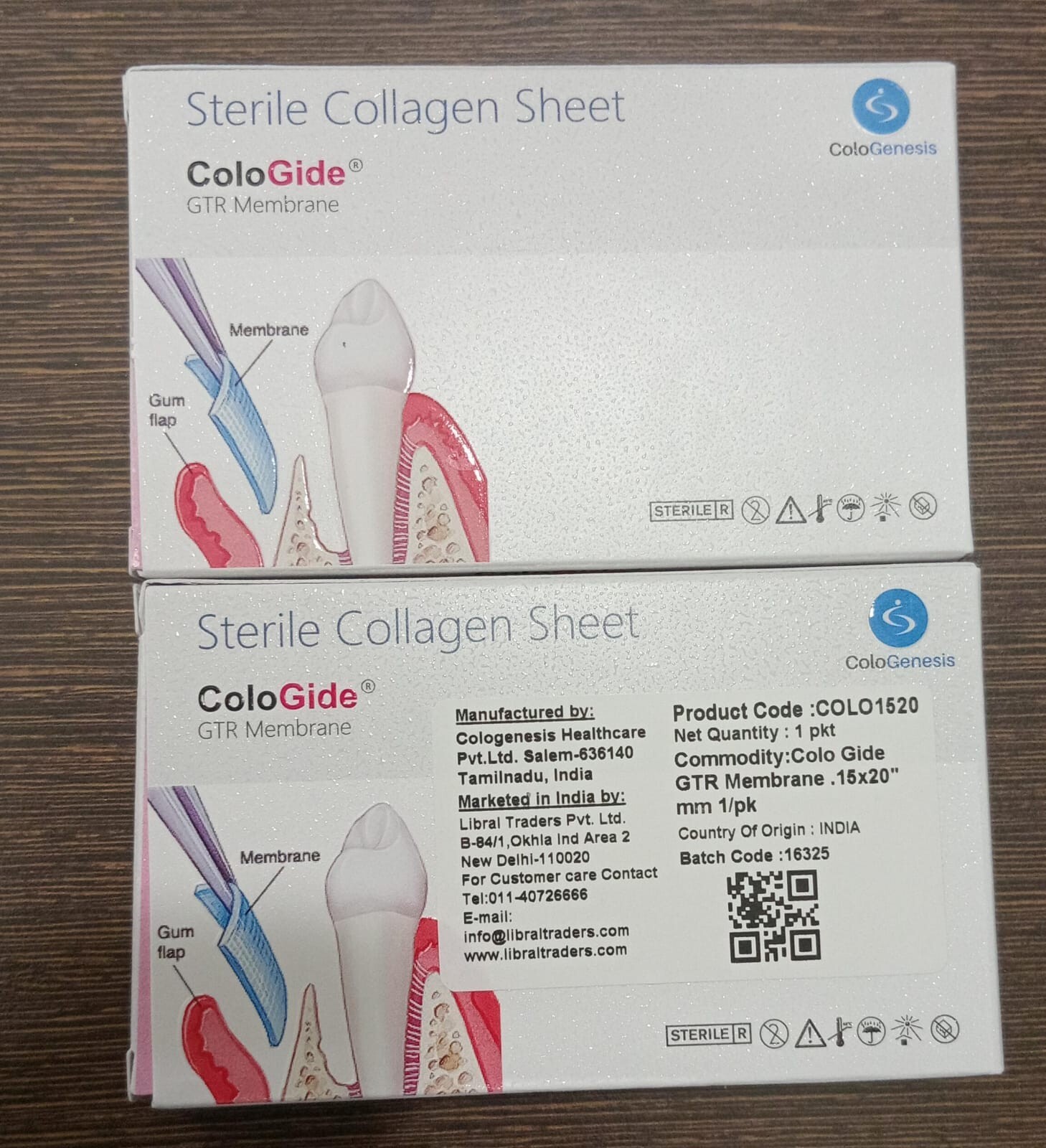 10 Pcs X NEW COLO GIDE STERILE COLLAGEN SHEET GTR MEMBRANE 15 x 20mm 10.2027 FS