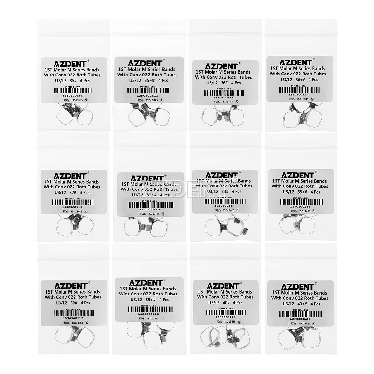 1st Molar Dental Orthodontic Buccal Tube Bands Roth 0.022″ Convertible 35#-40+#