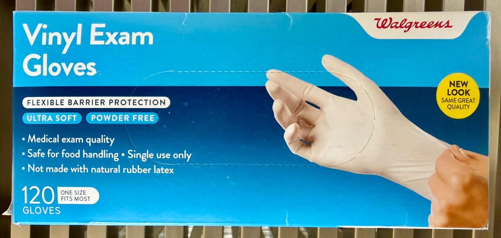 NEW Walgreens Vinyl Exam Gloves Powder Free One Size 120 COUNT