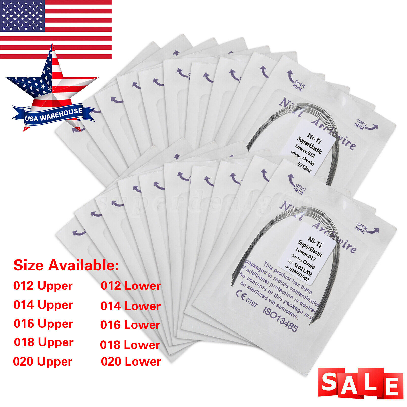 All Size Dental Orthodontic Super Elastic Niti Round Arch Wire Ovoid Form ns