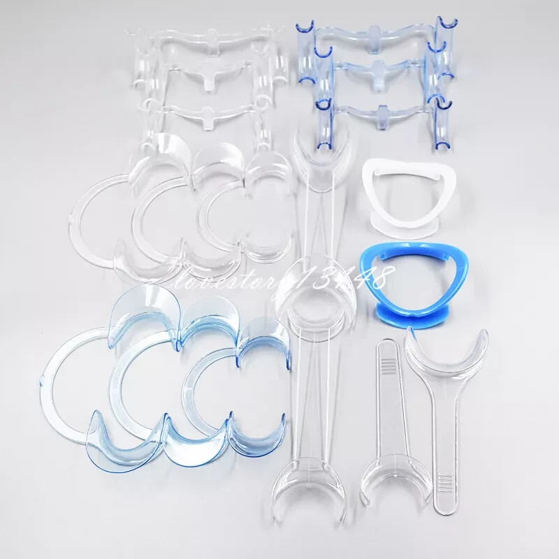 18Pcs Dental Intraoral Cheek Lip Retractor All Types O/C/W/T 2-head Mouth Opener