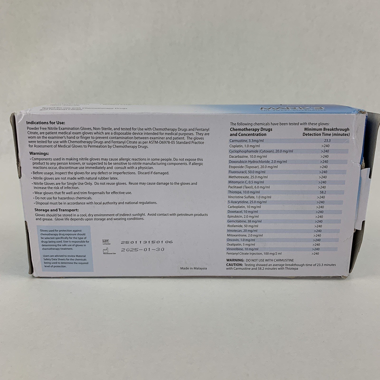 SurgiCare Plus Nitrile Exam Gloves Blue 200 Count Large MARK3 1933 New