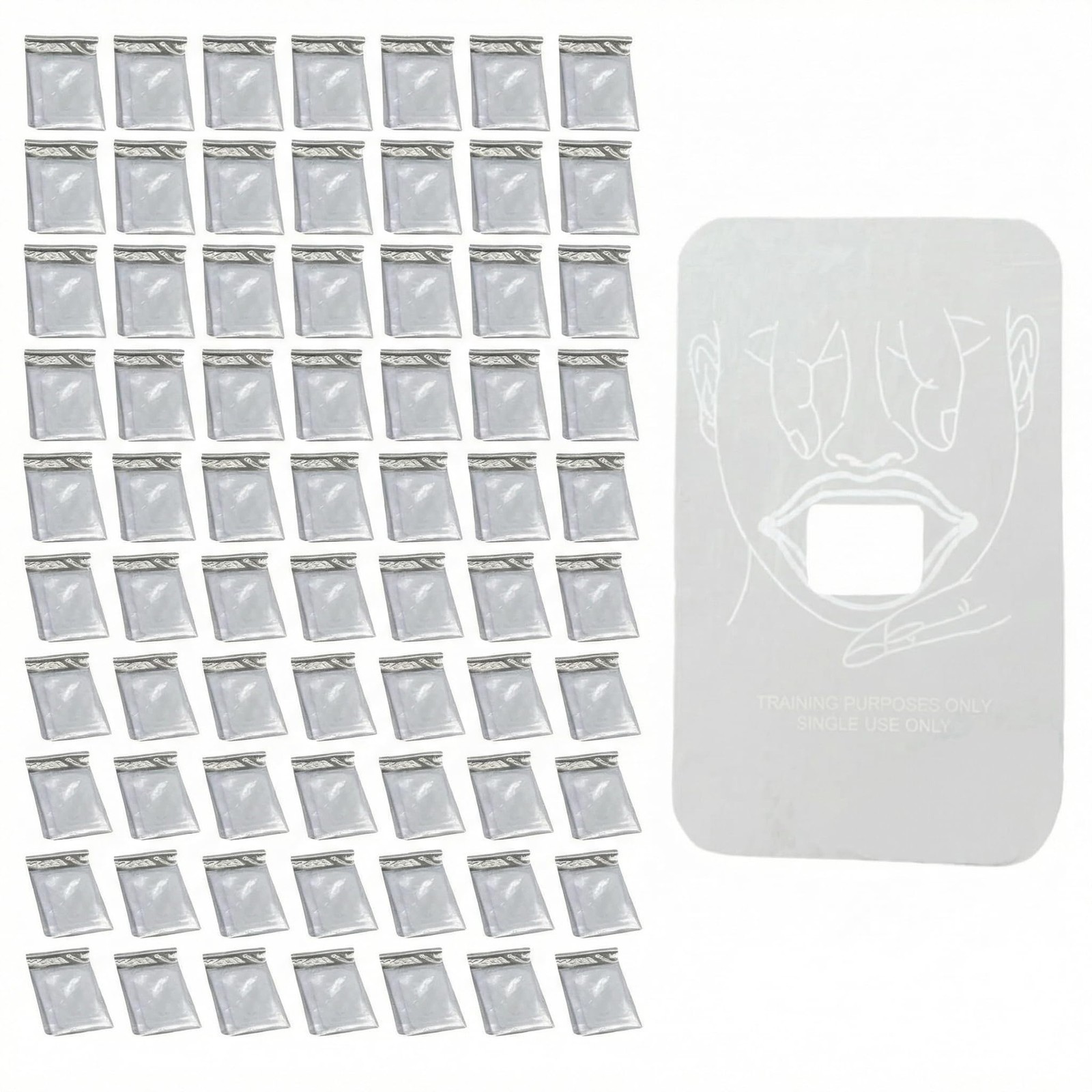 CPR Face Shield Masks – 100 Pack Individually Wrapped Rescue CPR Training Shield