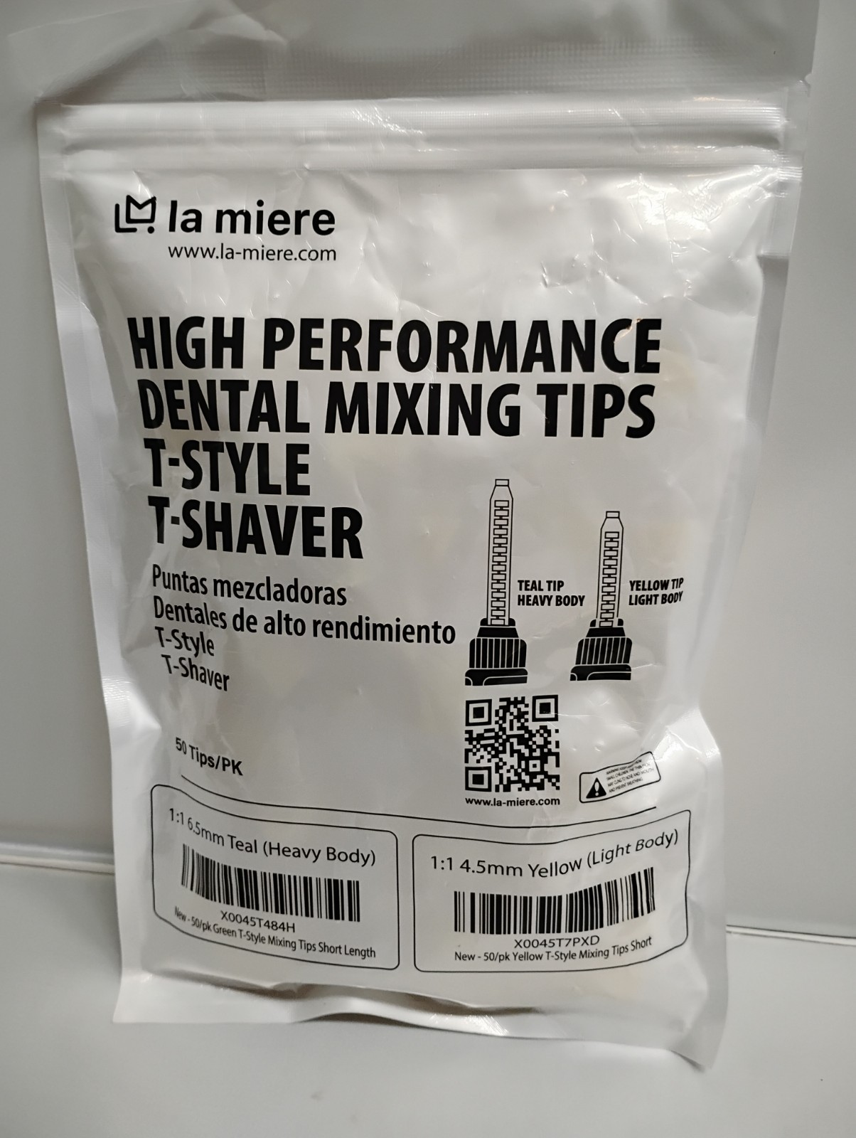 La Miere High Performance Dental Mixing Tips Short 4.5mm T-Style Yellow 50ct