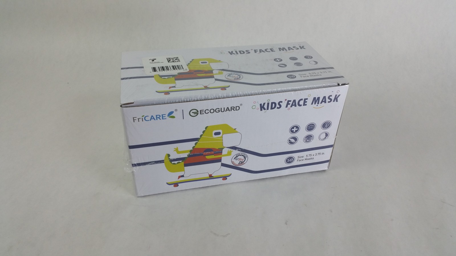 New FriCare EcoGuard 50 Count Black Kids Face Mask 5.75 X 3.75 in.