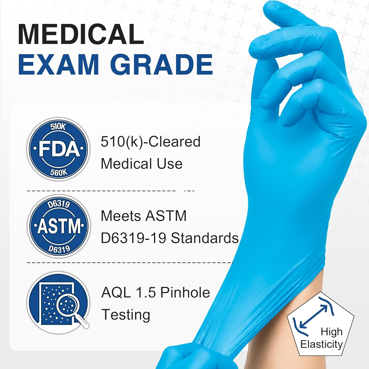 Schneider Nitrile Exam Gloves, Blue Disposable Gloves Latex Free Powder Free for