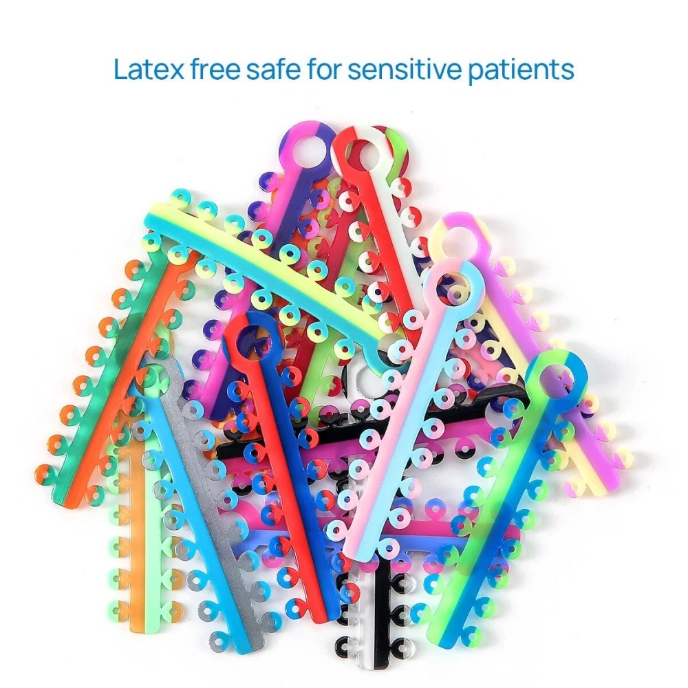 Dental Orthodontic Braces Elastic Ligature Ties Rubber Bands Single/Double Color