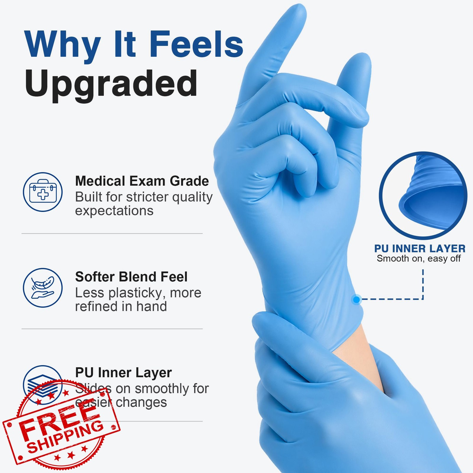 Schneider Blue Vinyl Exam Gloves 1000ct Small