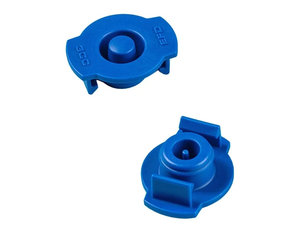 Nordson EFD 7366108 Syringe Barrel End Caps, 3cc, Blue, 100/Pkg, Optimum Series