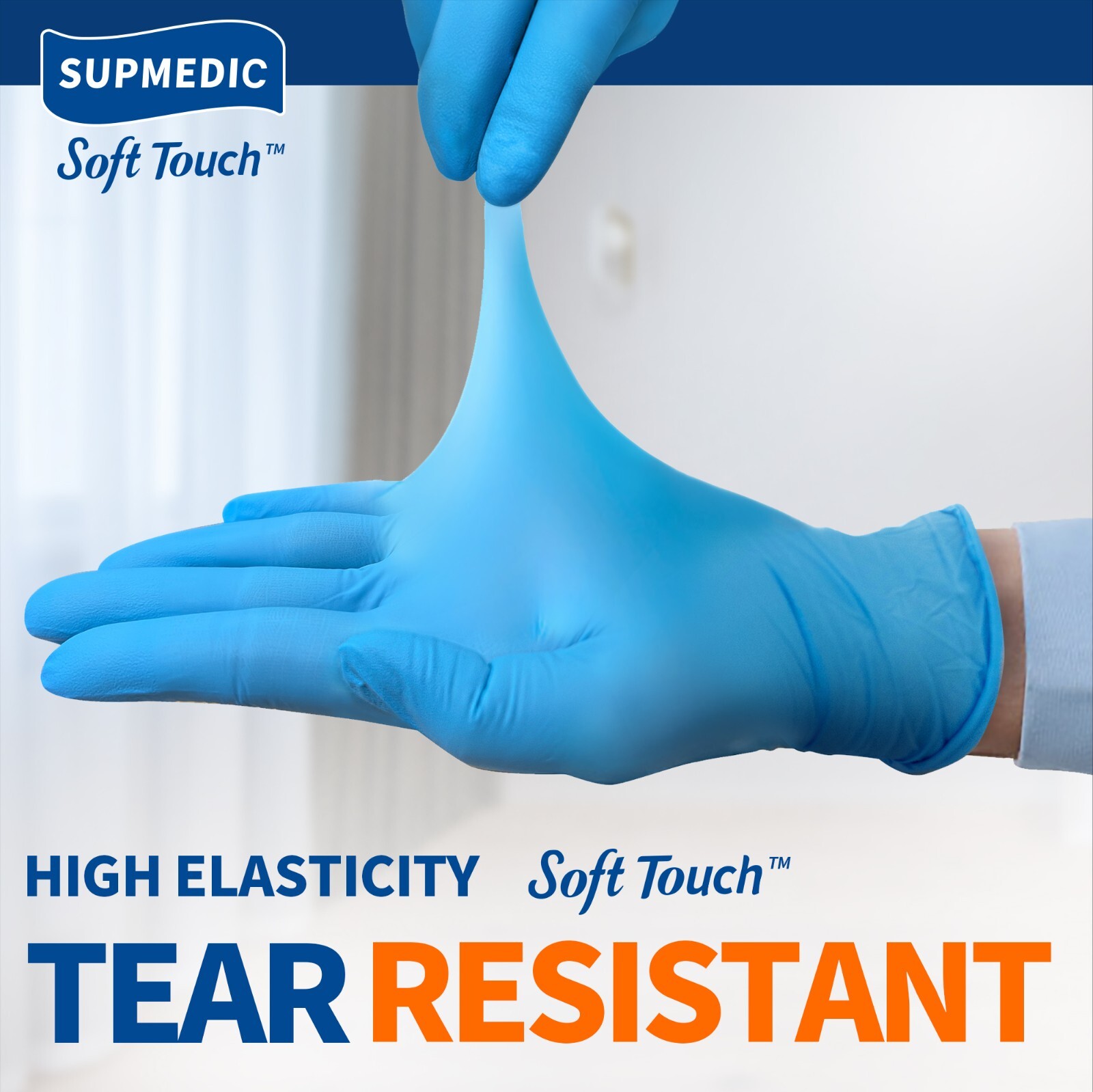Medical Nitrile Exam Gloves Blue 100 PCs Powder-Free Food-Safe Disposable Glove