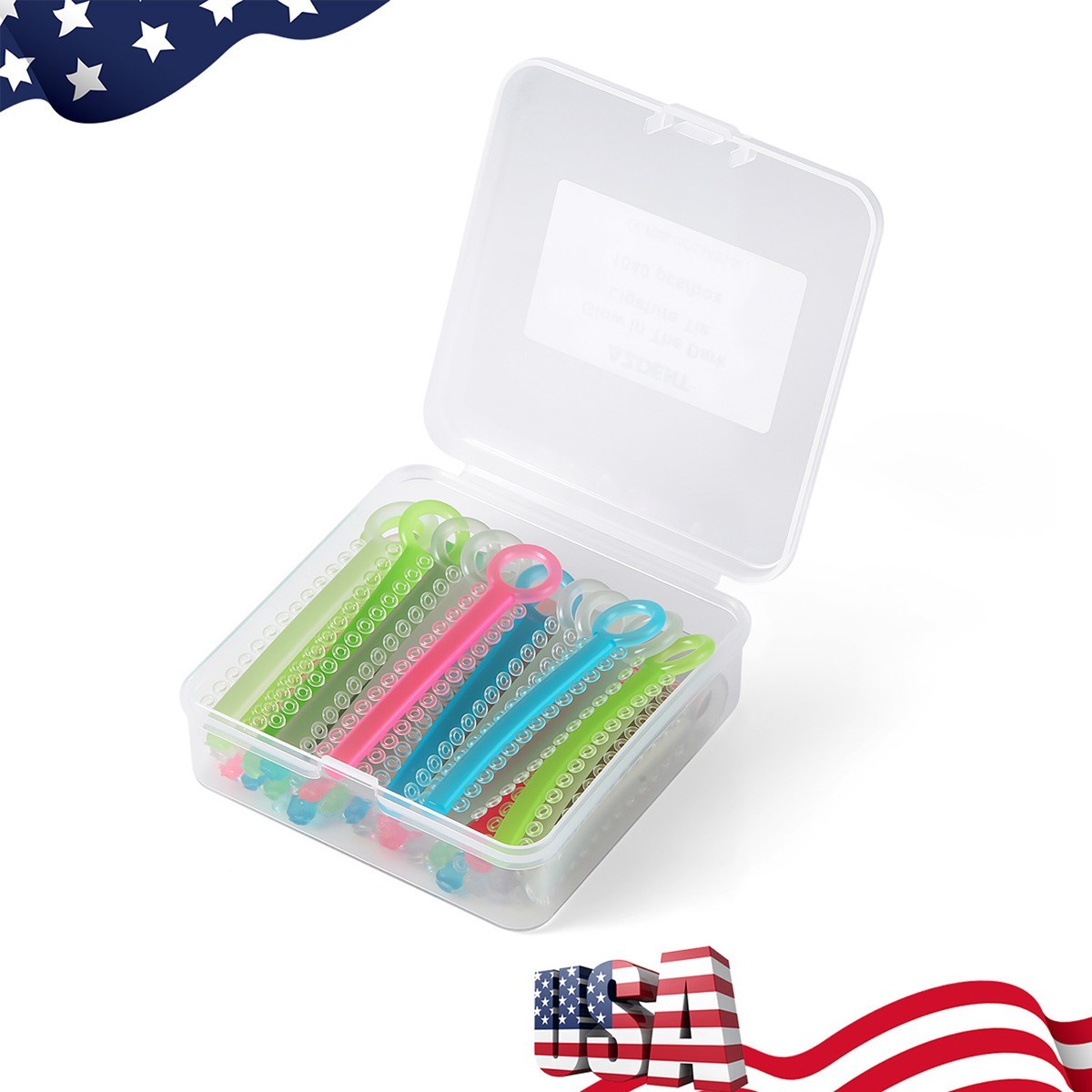 1040pcs/box Dental Orthodontic Ligature Ties Elastic Rubber Bands Dark Light Mix