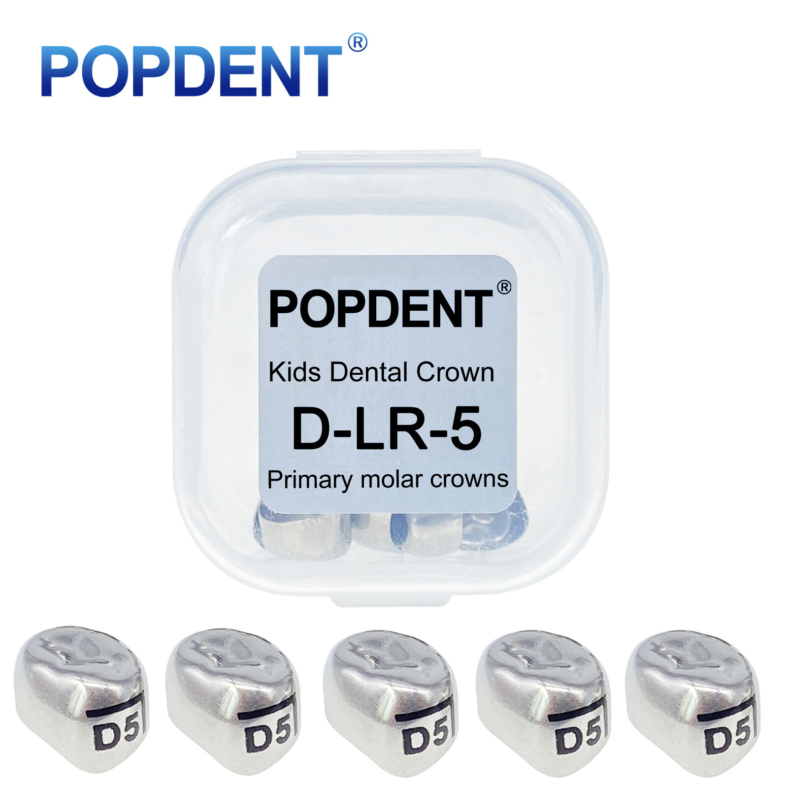 5Pcs Dental Kids Crown Primary Molar Pediatric Crowns stainless steel 48 Sizes