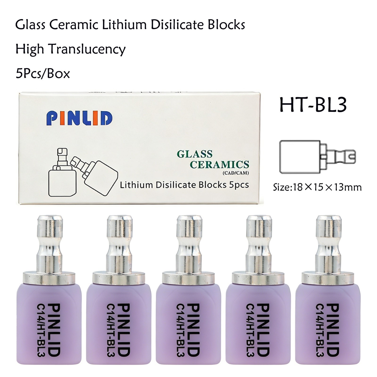 US C14 Dental Emax Glass Ceramic Block HT Lithium Disilicate CAD/CAM CEREC Block