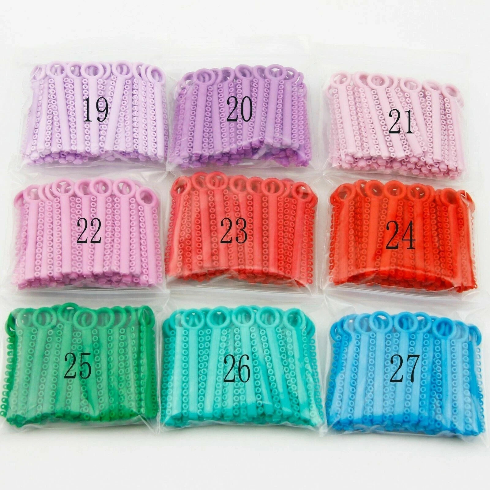 1040 Pcs Dental 37 Colors Orthodontic Elastic Braces Rubber Bands Ligature Ties